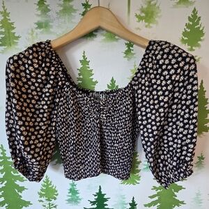 Floral Audrey 3+1 Smocked Puff Sleeve Top